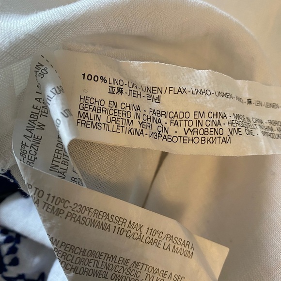 Zara 100% Linen Embroidered Dress Size S - Picture 8 of 8
